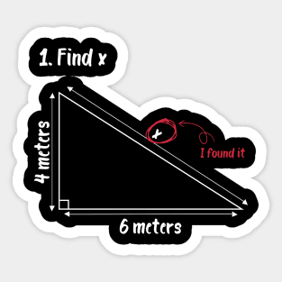 find x i found it Funny Math Sticker